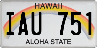 HI license plate IAU751