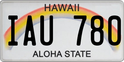 HI license plate IAU780