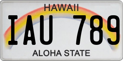 HI license plate IAU789