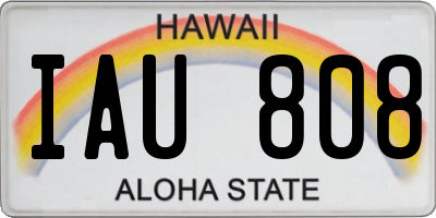 HI license plate IAU808