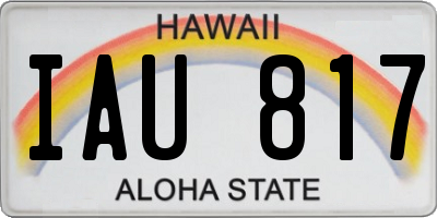 HI license plate IAU817
