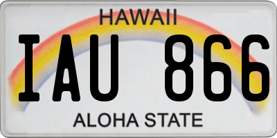 HI license plate IAU866