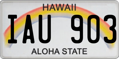 HI license plate IAU903