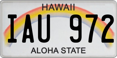 HI license plate IAU972