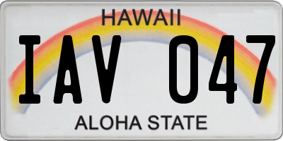 HI license plate IAV047
