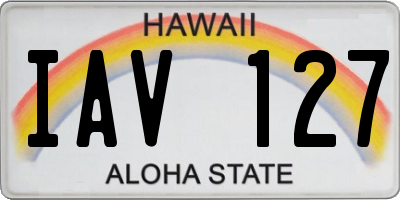 HI license plate IAV127