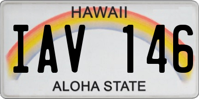 HI license plate IAV146