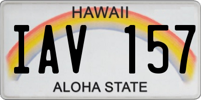 HI license plate IAV157