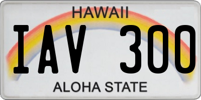 HI license plate IAV300
