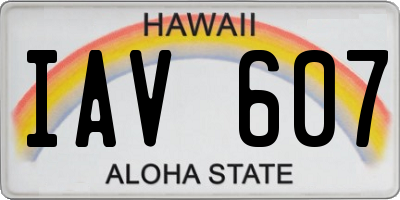 HI license plate IAV607