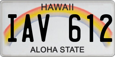 HI license plate IAV612