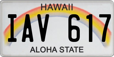 HI license plate IAV617