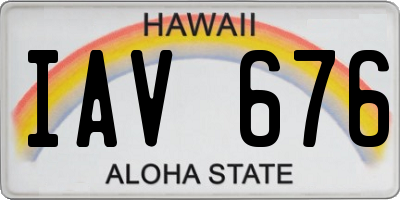 HI license plate IAV676