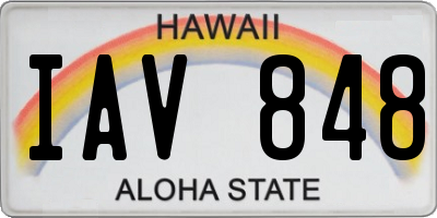 HI license plate IAV848