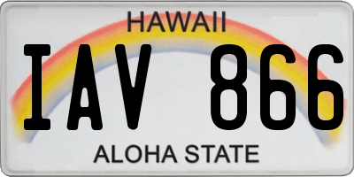 HI license plate IAV866