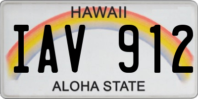 HI license plate IAV912