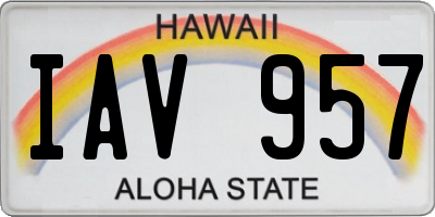 HI license plate IAV957