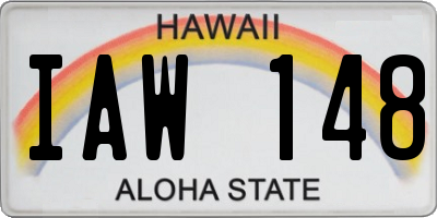 HI license plate IAW148