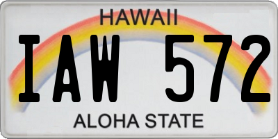 HI license plate IAW572