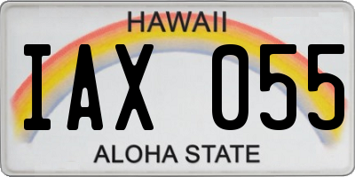 HI license plate IAX055