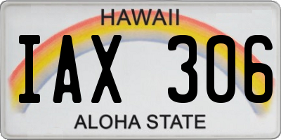 HI license plate IAX306