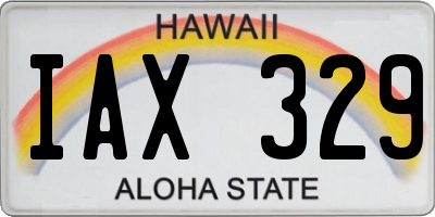 HI license plate IAX329