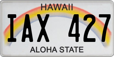 HI license plate IAX427