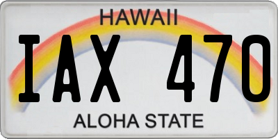 HI license plate IAX470