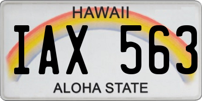 HI license plate IAX563