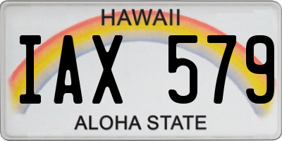 HI license plate IAX579
