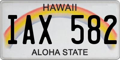 HI license plate IAX582