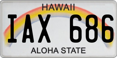 HI license plate IAX686