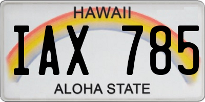 HI license plate IAX785