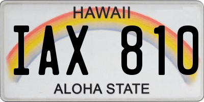 HI license plate IAX810