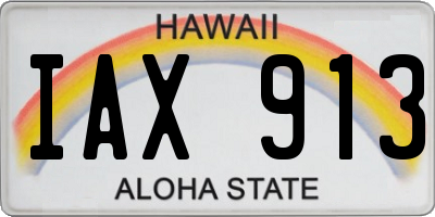 HI license plate IAX913