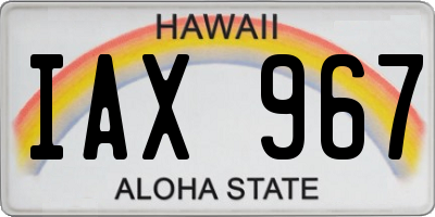 HI license plate IAX967