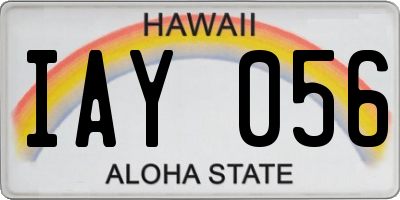 HI license plate IAY056