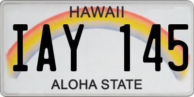 HI license plate IAY145