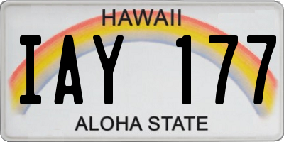 HI license plate IAY177
