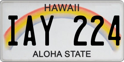 HI license plate IAY224