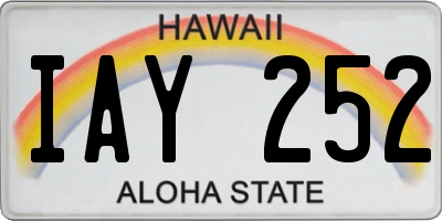 HI license plate IAY252