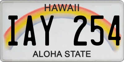 HI license plate IAY254