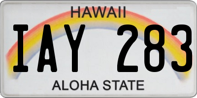 HI license plate IAY283