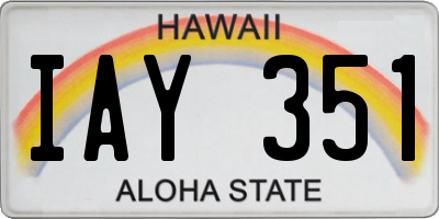 HI license plate IAY351