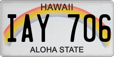 HI license plate IAY706