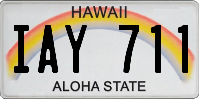 HI license plate IAY711