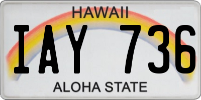 HI license plate IAY736