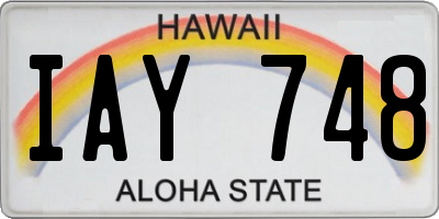 HI license plate IAY748
