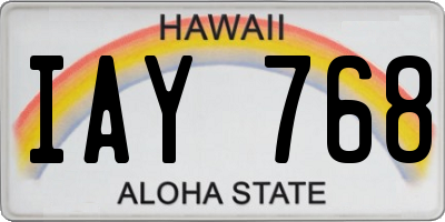 HI license plate IAY768