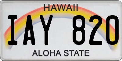 HI license plate IAY820